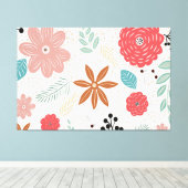 Pflanze Hintergrundmuster Stretched Canvas Print Leinwanddruck (Insitu (Holzboden))