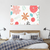 Pflanze Hintergrundmuster Stretched Canvas Print Leinwanddruck (Insitu (Schlafzimmer))