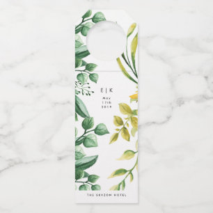 Pflanze Hochzeit von Frische Grünpflanzen Flaschenanhänger