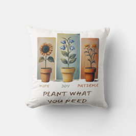 Pflanze Hope Joy Patience Pillow - Grow Positivity Kissen