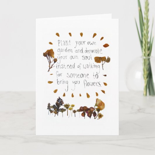 Pflanze Ihr eigener Garten Inspirational Karte (Vorderseite)