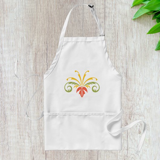 Pflanze Illustration Gelborange Grün Schürze