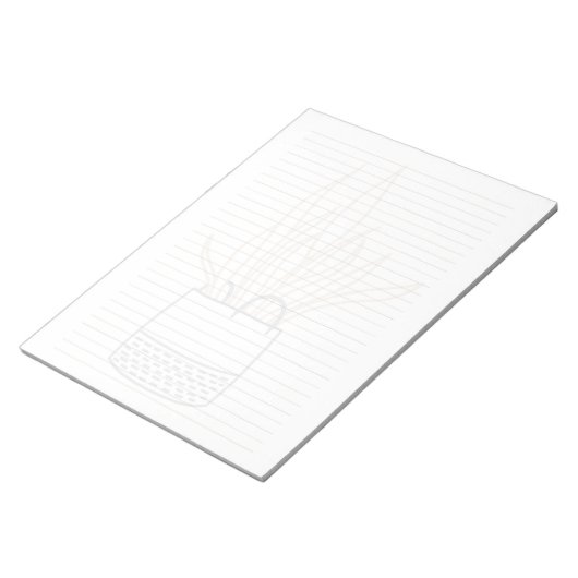 Pflanze im Haus, mit getöpfter Pflanze ausgekleide Notizblock (angewinkelt)