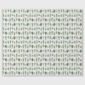Pflanze im Haus, Vintages Doodmuster Geschenkpapier (Flach)