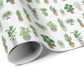 Pflanze im Haus, Vintages Doodmuster Geschenkpapier (Rolleneckpunkt)