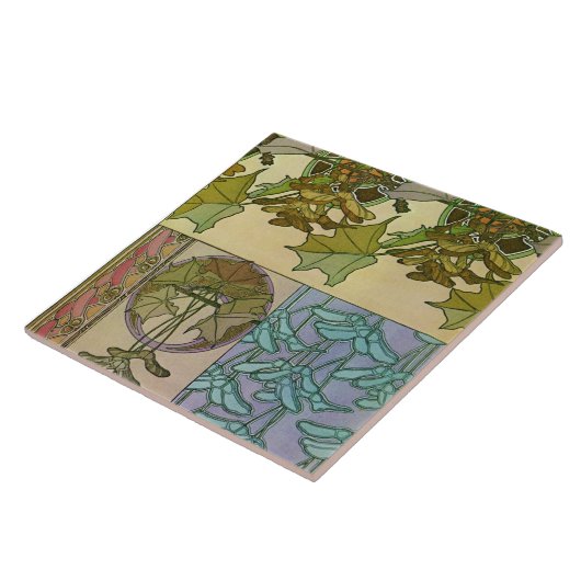 Pflanze im Jugendstil, Mucha Fliese (Seite)