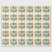 Pflanze im niedlichen Haus: bunt botanisch. Geschenkpapier (Flach)