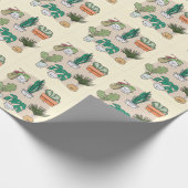 Pflanze im niedlichen Haus: bunt botanisch. Geschenkpapier (Ecke)