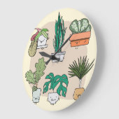 Pflanze im niedlichen Haus: bunt botanisch. Große Wanduhr (Winkel)