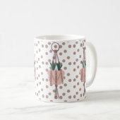 Pflanze im niedlichen Haus und Punkte, die Macrame Kaffeetasse (VorderseiteRechts)