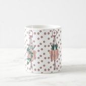 Pflanze im niedlichen Haus und Punkte, die Macrame Kaffeetasse (Mittel)