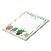 Pflanze im personalisierten Haus grün und gelb Notizblock (Rotiert)