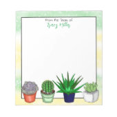 Pflanze im personalisierten Haus grün und gelb Notizblock (Vorderseite)