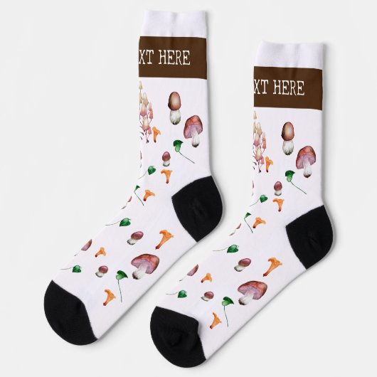 Pflanze im Pilz Goblincore-Kernnetz Socken (Linkes Detail)