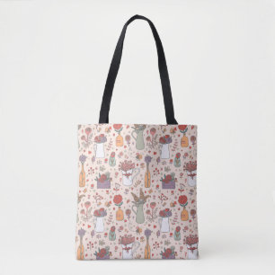 Pflanze im Rosa Haus: Vintag Tasche