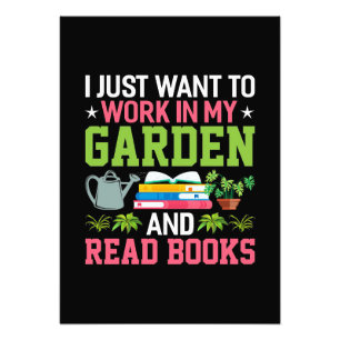 Pflanze in meinem Garten und Bücher lesen Fotodruck