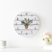 Pflanze in Pot Gardener Rustic Shiplap  Große Wanduhr (Zuhause)