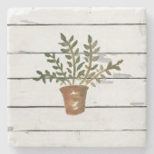 Pflanze in Pot Gardener Rustikale Werft Steinuntersetzer (Vorderseite)