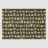 Pflanze Kaktus auf dunkelbraunem Gewebe Seidenpapier (Vorderseite)