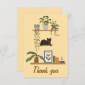 Pflanze, Katzen und Bücher - Katzen als Bücher Dankeskarte (Vorne/Hinten)