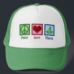 Pflanze Kinderzimmer Liebe Pflanze Niedlich Grün Truckerkappe<br><div class="desc">Pflanze zur Liebe des Friedens. Ein niedliches Geschenk für einen Liebhaber von Pflanze und Botanik. Cooles Geschenk für einen Gartenbauer oder Botanisten.</div>