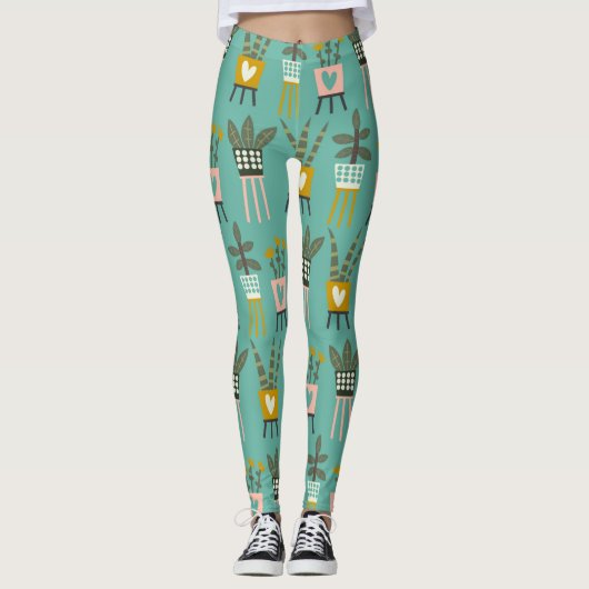 Pflanze Lady Art Leggings (Vorderseite)