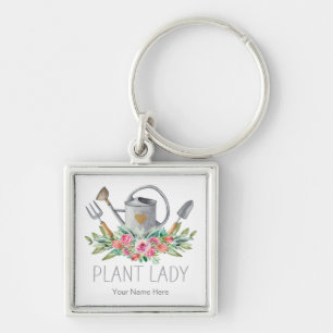 Pflanze Lady Boho Watercolor Gardener Spaß Schlüsselanhänger