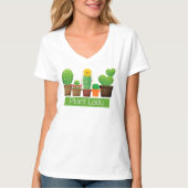 Pflanze Lady Cactus Succulent White T - Shirt (Vorderseite)