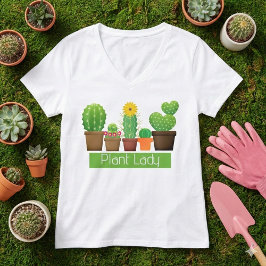 Pflanze Lady Cactus Succulent White T - Shirt