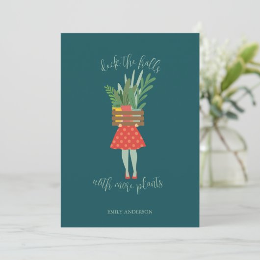 Pflanze Lady Christmas Flat Card (Stehend Vorderseite)