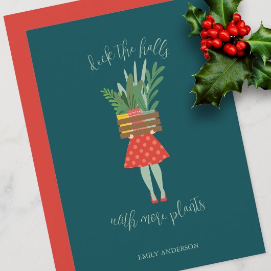 Pflanze Lady Christmas Flat Card
