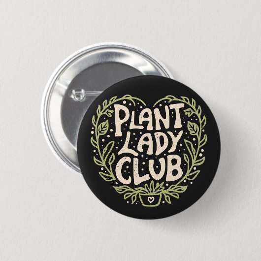 Pflanze Lady Club Groovy Retroästhesie Button (Vorne & Hinten)