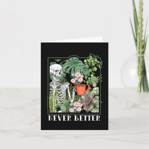 Pflanze Lady Halloween Never Better Skeleton Garde Karte