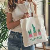 Pflanze Lady Pink und Green Cactus Illustrations Tragetasche
