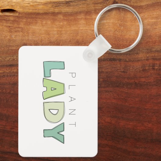 Pflanze Lady Rectangle Schlüsselanhänger (Rückseite)