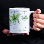 Pflanze Lady Watercolor Personalisierter Name Kaffeetasse