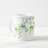 Pflanze Lady Watercolor Personalisierter Name Kaffeetasse (Vorderseite Links)