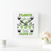 Pflanze lassen mich zu lebendigen Pflanze werden Quadratische Wanduhr (Zuhause)