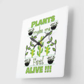 Pflanze lassen mich zu lebendigen Pflanze werden Quadratische Wanduhr (Winkel)