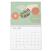 Pflanze Leaf Boho Sun Calendar in mehrfarbigen Far Kalender (Jan 2027)