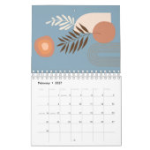 Pflanze Leaf Boho Sun Calendar in mehrfarbigen Far Kalender (Feb 2027)
