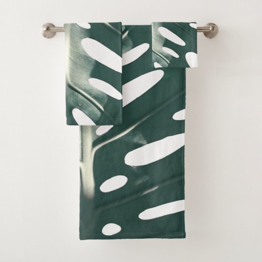 Pflanze Leaf-Muster für hellgrünen Schweizer Käse Badhandtuch Set (Insitu)