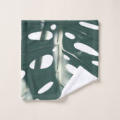 Pflanze Leaf-Muster für hellgrünen Schweizer Käse Badhandtuch Set (Waschlappen)