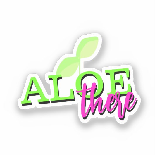 Pflanze Leaf Neon Script Sticker (Vorderseite)