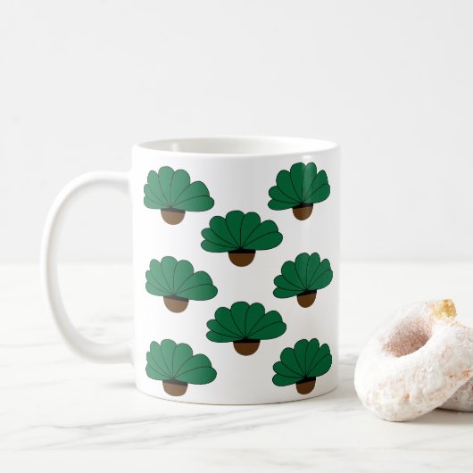 Pflanze lieben grüne gepunktete Pflanze Kaffeetasse (Mit Donut)