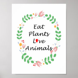 Pflanze Lieben vegan essen Poster