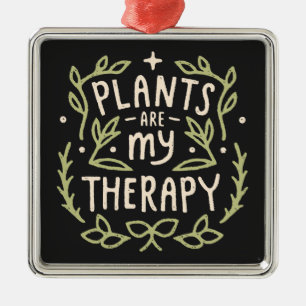 Pflanze liebt Botanist Boho Retro schwarz und grün Ornament Aus Metall