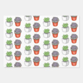 Pflanze liebt handgezeichnete Kakteen und Sukkultu Geschenkpapier Set (Vorderseite 3)