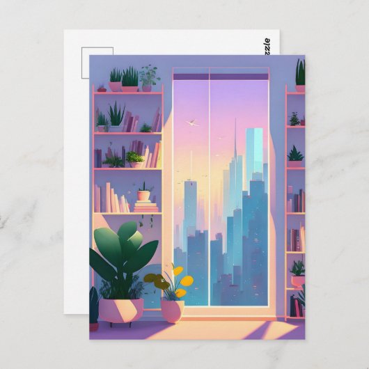 Pflanze Lover Apartment, Postüberquerung Postkarte (Vorne/Hinten)