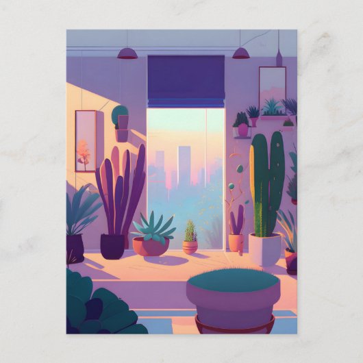 Pflanze Lover Apartment, Postüberquerung Postkarte (Vorderseite)